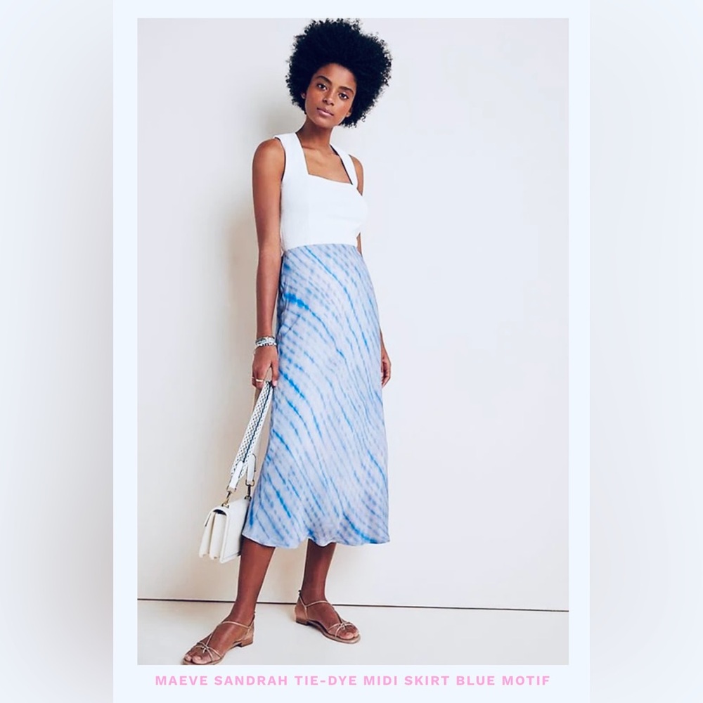 Anthropologie Maeve Sandrah Tie-Dye Midi
Skirt in Blue size Small Petite